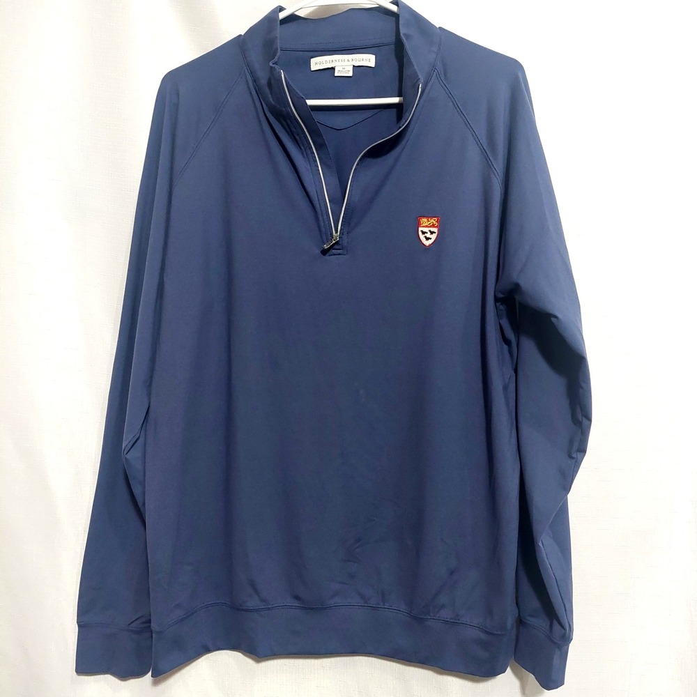 Holderness & Bourne Mens M Pullover Knit Golf Shirt Embroidered Crest Picard Cup